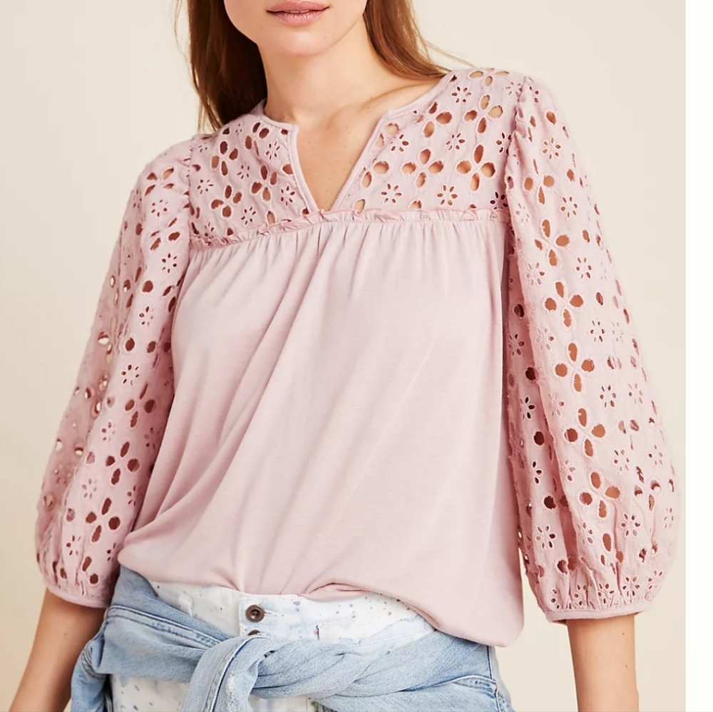 Anthropologie Edith Eyelet top